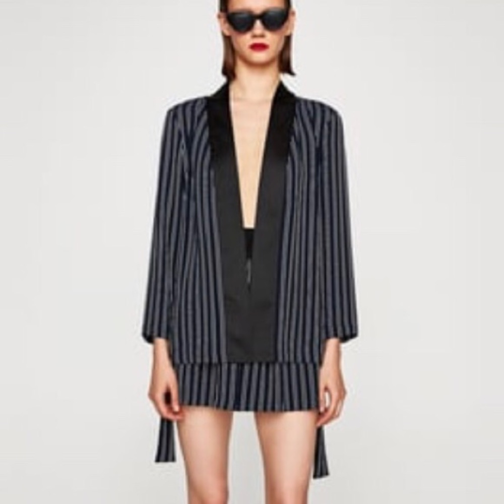 Striped satin set
